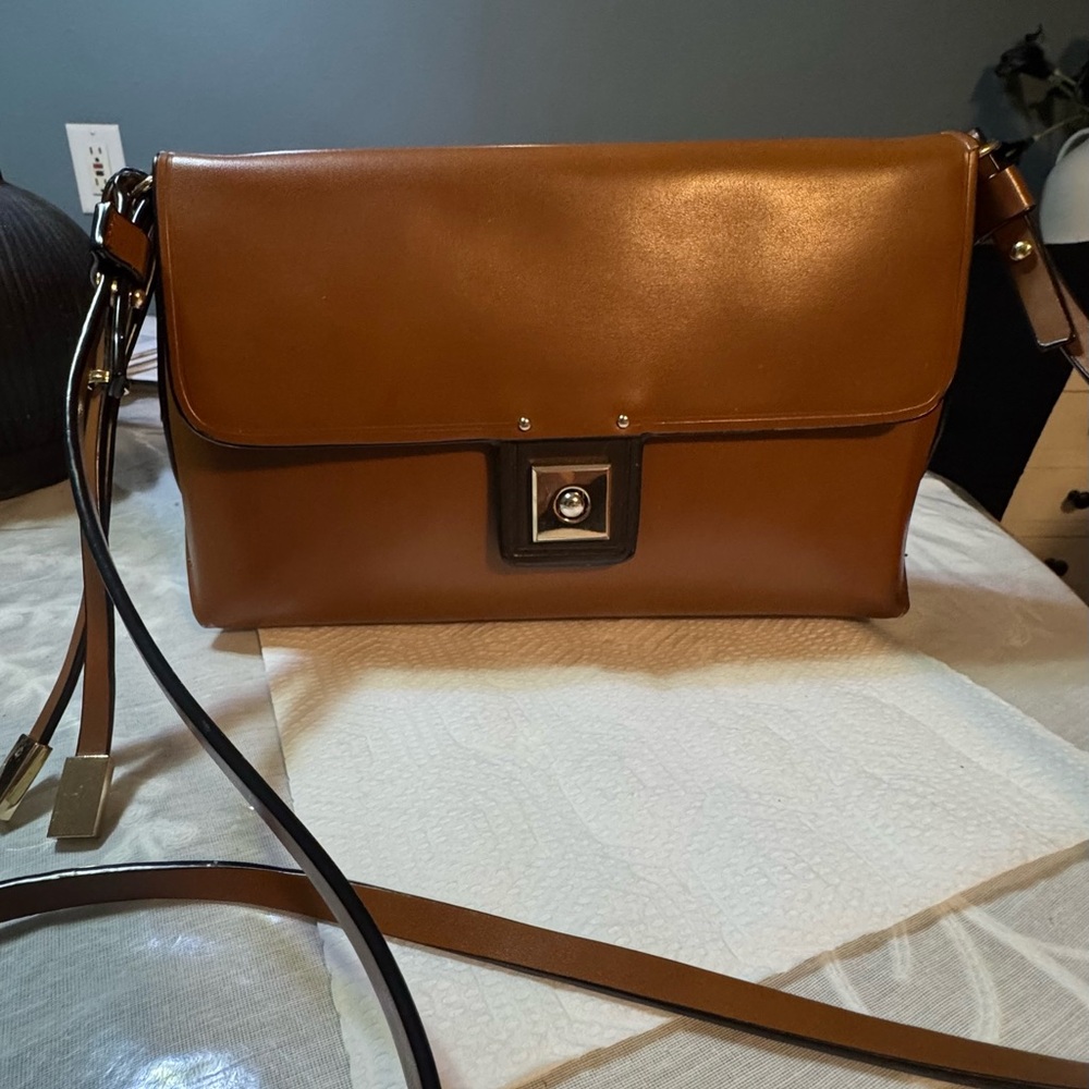 Zara basic collections Brown Leather Shoulder Bag - image 1